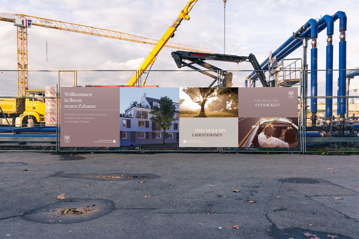 Bauzaunbanner für das Rotbuchen Carré