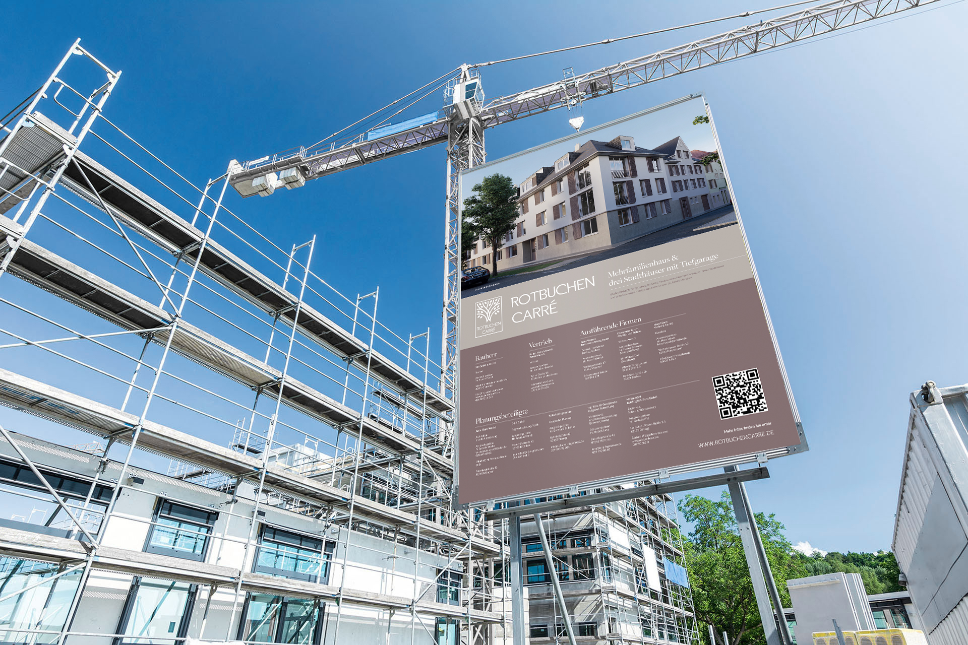 Bauzaunbanner für das Rotbuchen Carré