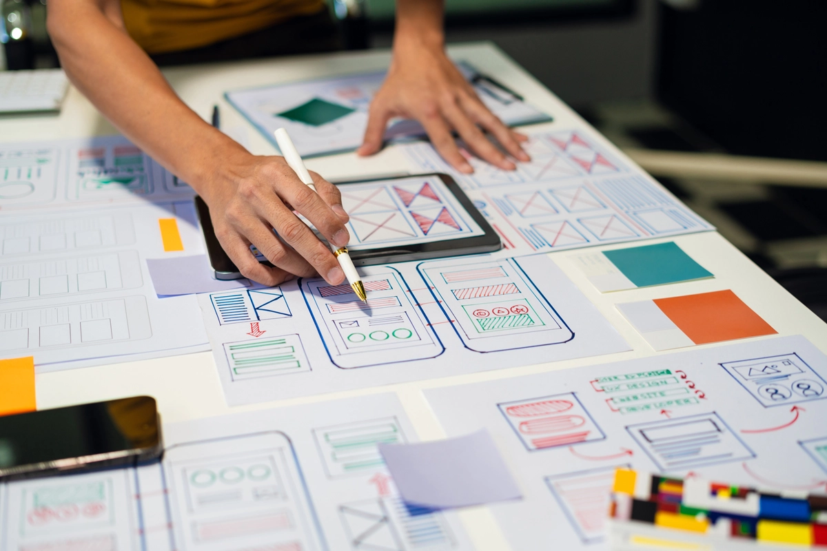Designer erstellen Wireframing und Prototypen