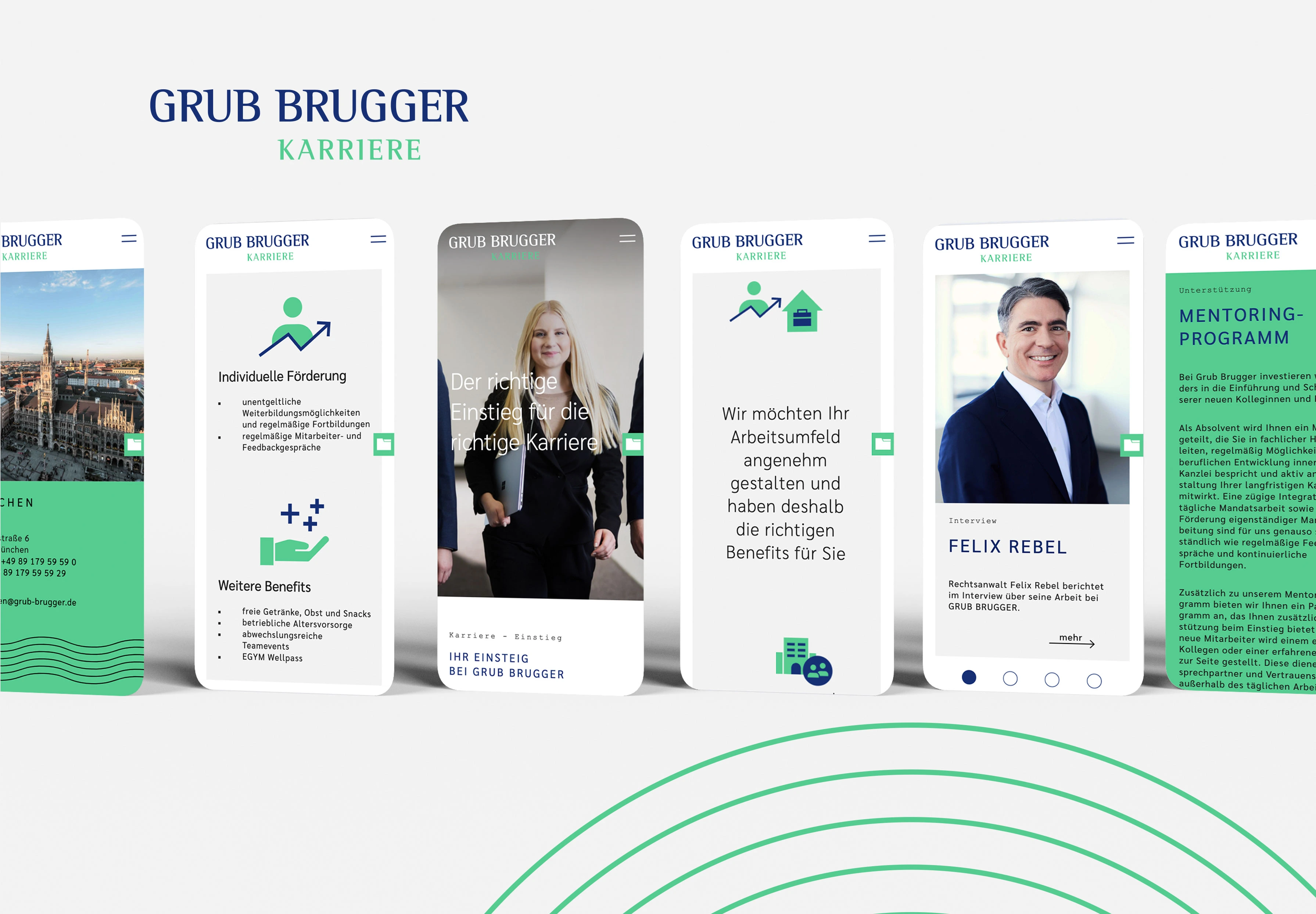 viele Handy-Mockups der Firma Grub Brugger