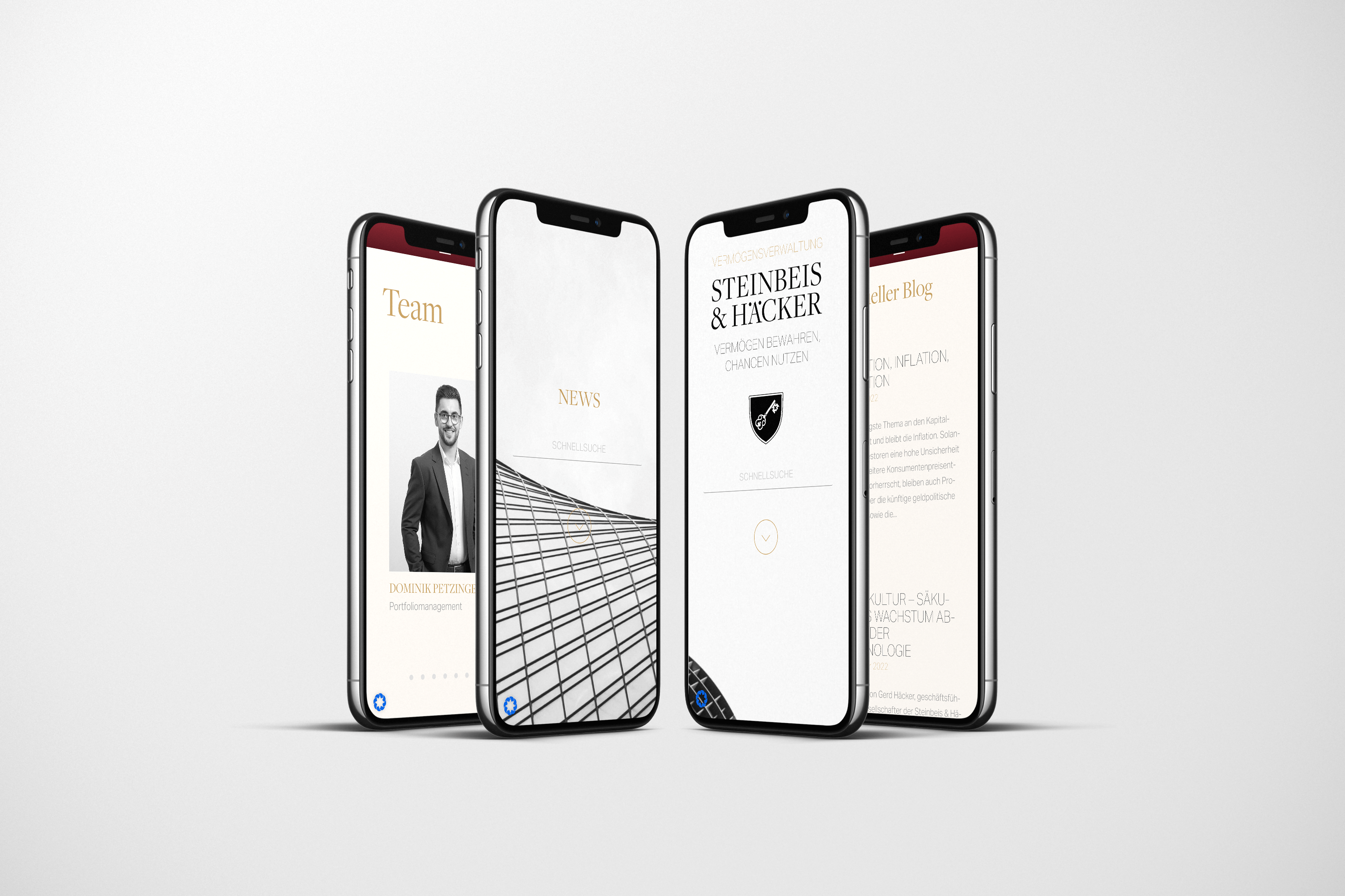 Handy-Mockups von der STEINBEIS & HÄCKER-Website